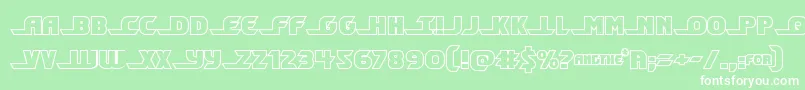 フォントShiningheraldout – 緑の背景に白い文字