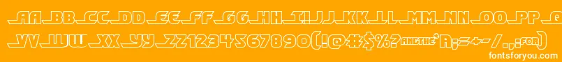 Shiningheraldout-Schriftart – Weiße Schriften auf orangefarbenem Hintergrund