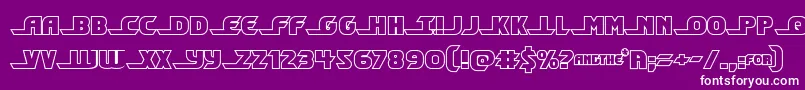 フォントShiningheraldout – 紫の背景に白い文字