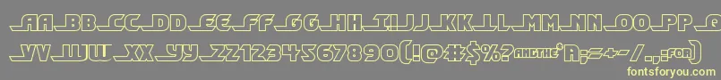 フォントShiningheraldout – 黄色のフォント、灰色の背景