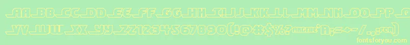 Shiningheraldout-fontti – keltaiset fontit vihreällä taustalla