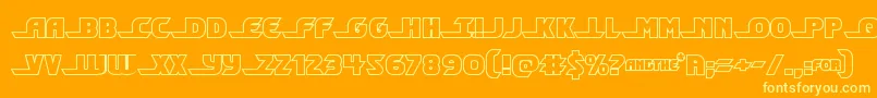 Shiningheraldout-Schriftart – Gelbe Schriften auf orangefarbenem Hintergrund