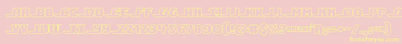 Шрифт Shiningheraldout – жёлтые шрифты на розовом фоне