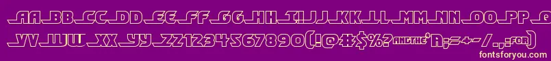 Шрифт Shiningheraldout – жёлтые шрифты на фиолетовом фоне