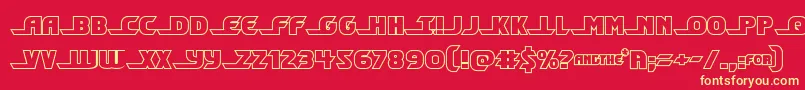 Shiningheraldout-fontti – keltaiset fontit punaisella taustalla