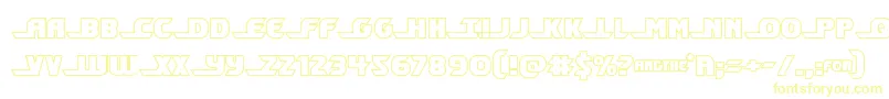 フォントShiningheraldout – 白い背景に黄色の文字
