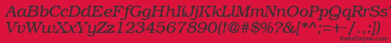 BookmanRegularitalic Font – Black Fonts on Red Background