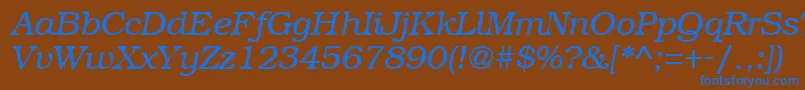 BookmanRegularitalic Font – Blue Fonts on Brown Background