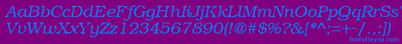 BookmanRegularitalic Font – Blue Fonts on Purple Background