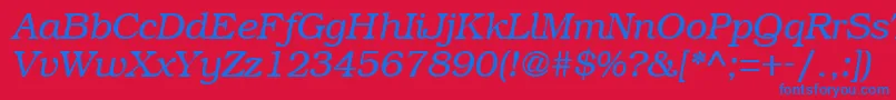 BookmanRegularitalic Font – Blue Fonts on Red Background