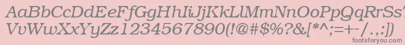 Fonte BookmanRegularitalic – fontes cinzas em um fundo rosa