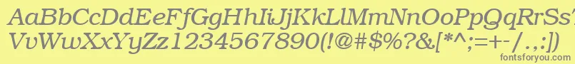 Fonte BookmanRegularitalic – fontes cinzas em um fundo amarelo