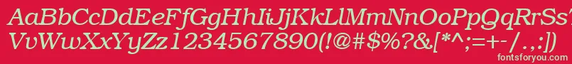 BookmanRegularitalic Font – Green Fonts on Red Background