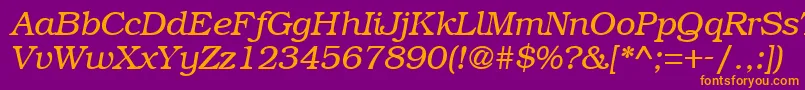 BookmanRegularitalic Font – Orange Fonts on Purple Background