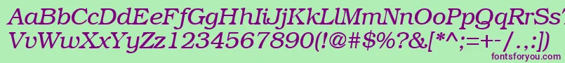 BookmanRegularitalic Font – Purple Fonts on Green Background