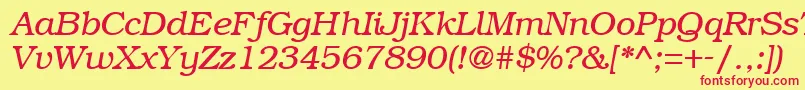 BookmanRegularitalic Font – Red Fonts on Yellow Background