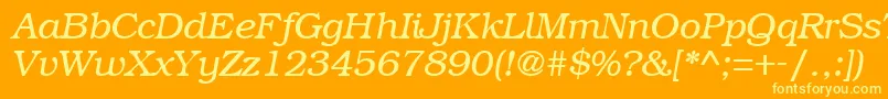 BookmanRegularitalic Font – Yellow Fonts on Orange Background