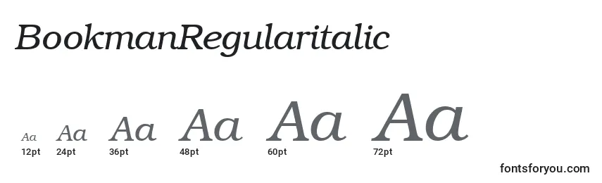 Размеры шрифта BookmanRegularitalic