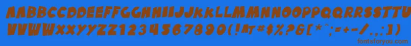 SfPaleBottomOblique Font – Brown Fonts on Blue Background