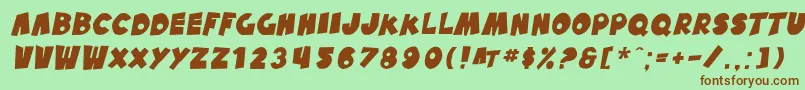 SfPaleBottomOblique Font – Brown Fonts on Green Background