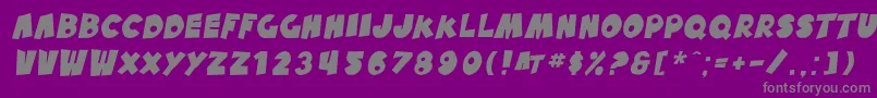 Czcionka SfPaleBottomOblique – szare czcionki na fioletowym tle