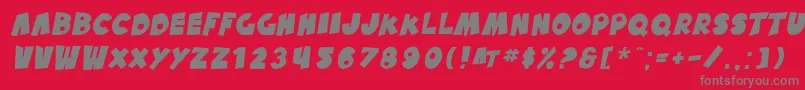 SfPaleBottomOblique-Schriftart – Graue Schriften auf rotem Hintergrund