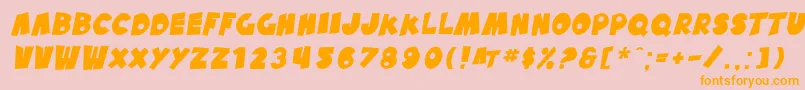 SfPaleBottomOblique Font – Orange Fonts on Pink Background