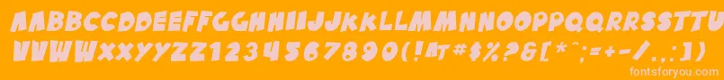 SfPaleBottomOblique-Schriftart – Rosa Schriften auf orangefarbenem Hintergrund