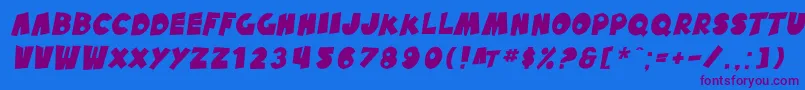 SfPaleBottomOblique-Schriftart – Violette Schriften auf blauem Hintergrund