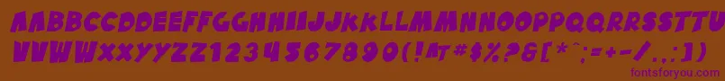 SfPaleBottomOblique Font – Purple Fonts on Brown Background