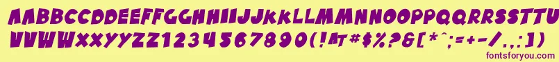 SfPaleBottomOblique Font – Purple Fonts on Yellow Background