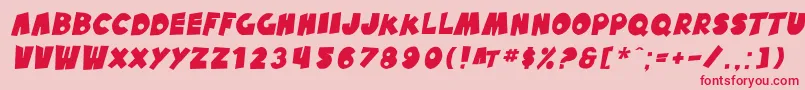 Fonte SfPaleBottomOblique – fontes vermelhas em um fundo rosa