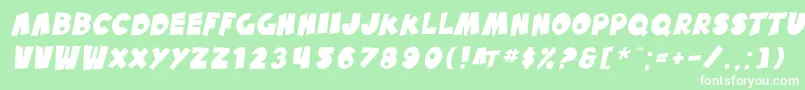 SfPaleBottomOblique Font – White Fonts on Green Background