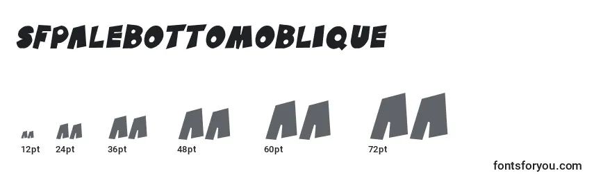 Размеры шрифта SfPaleBottomOblique