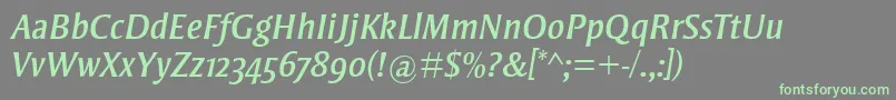 StrayhornMtOsfItalic-fontti – vihreät fontit harmaalla taustalla