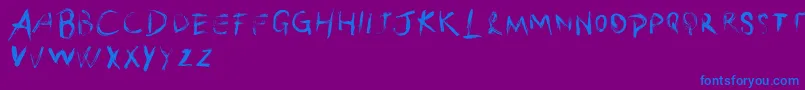 VtksSimplizinha-Schriftart – Blaue Schriften auf violettem Hintergrund