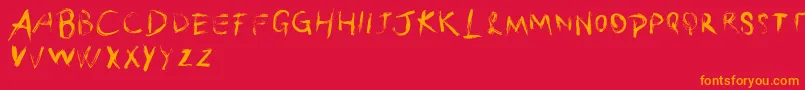 Шрифт VtksSimplizinha – оранжевые шрифты на красном фоне