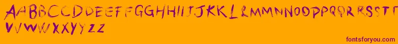 VtksSimplizinha Font – Purple Fonts on Orange Background