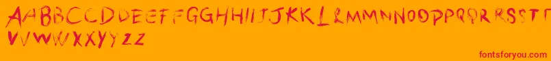 フォントVtksSimplizinha – オレンジの背景に赤い文字