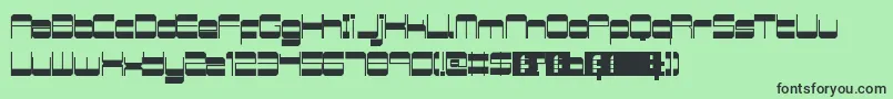 RetroMania-fontti – mustat fontit vihreällä taustalla
