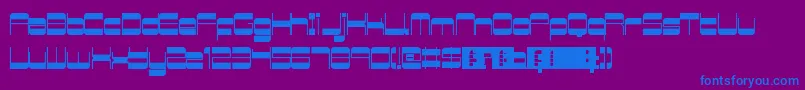 RetroMania-Schriftart – Blaue Schriften auf violettem Hintergrund