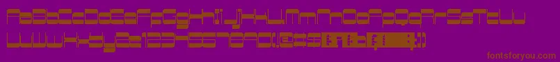 RetroMania-Schriftart – Braune Schriften auf violettem Hintergrund