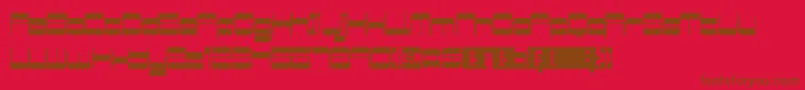 RetroMania-fontti – ruskeat fontit punaisella taustalla
