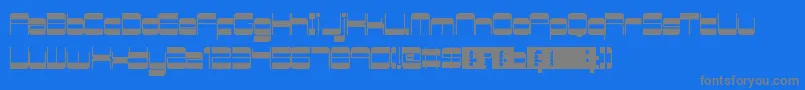 RetroMania-fontti – harmaat kirjasimet sinisellä taustalla