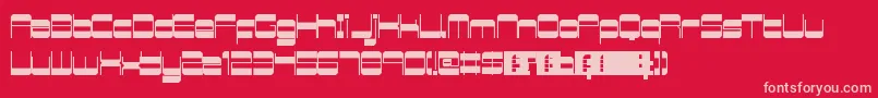 RetroMania-fontti – vaaleanpunaiset fontit punaisella taustalla