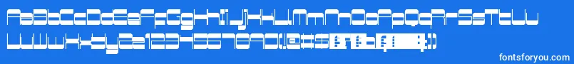 RetroMania-fontti – valkoiset fontit sinisellä taustalla