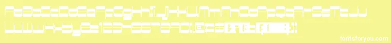 RetroMania-fontti – valkoiset fontit keltaisella taustalla