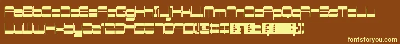 RetroMania-Schriftart – Gelbe Schriften auf braunem Hintergrund