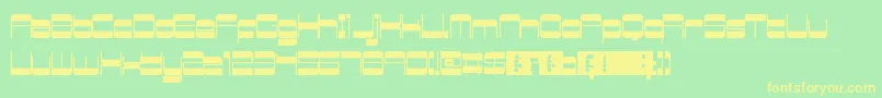 RetroMania-fontti – keltaiset fontit vihreällä taustalla