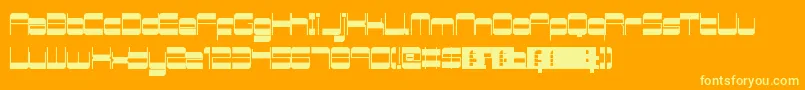 RetroMania-fontti – keltaiset fontit oranssilla taustalla
